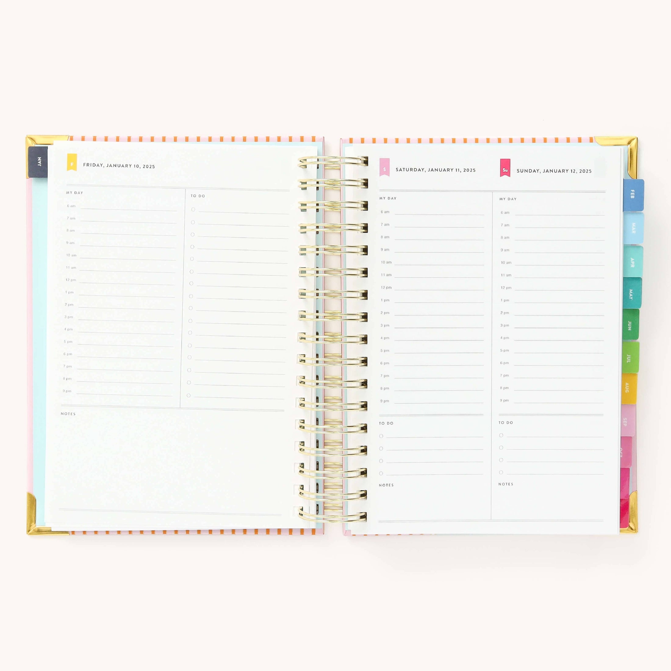 2025 Daily, Simplified Planner, Cabana Pinstripe