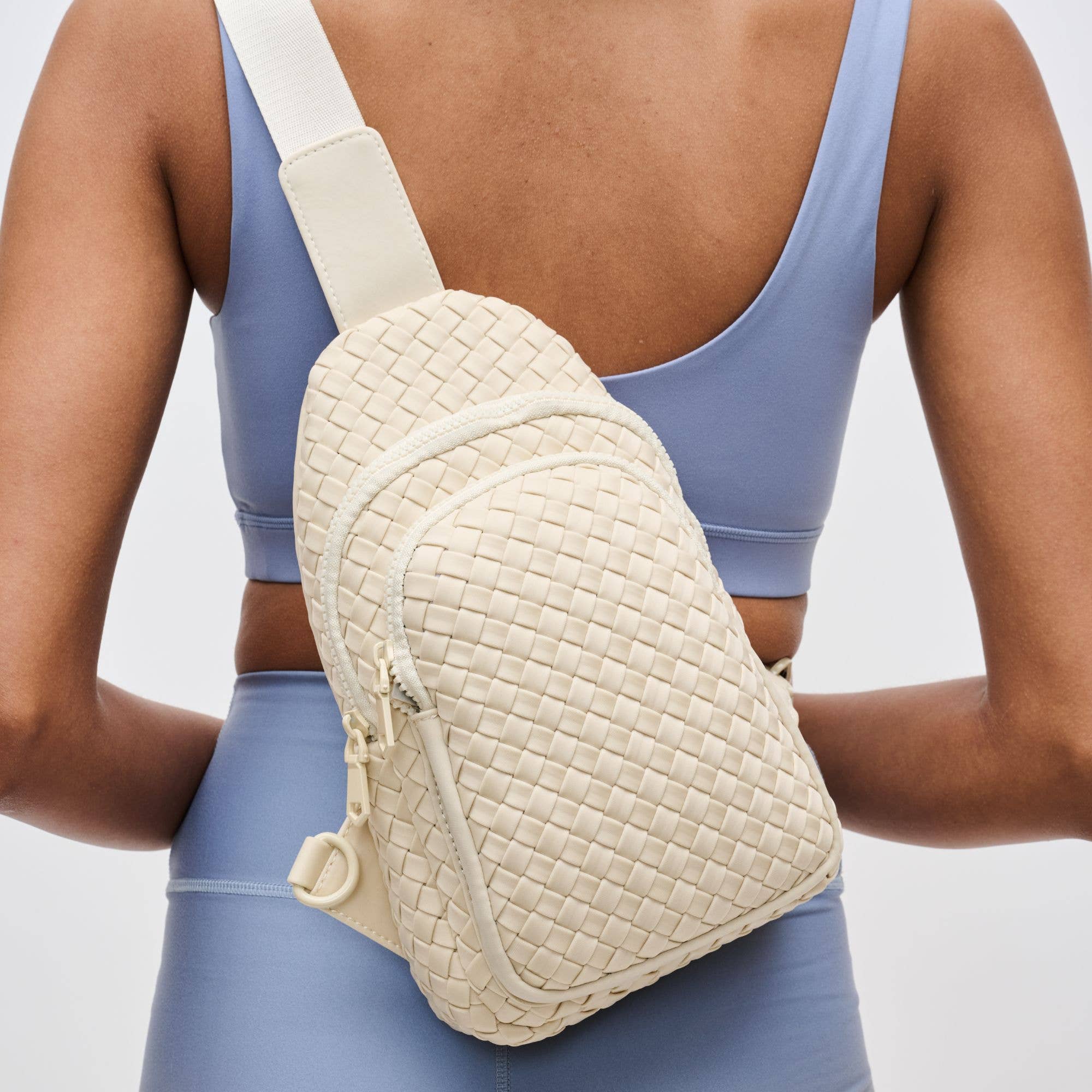 Beyond The Horizon - Woven Neoprene Sling Backpack: Cream