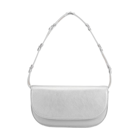 Inez Metallic Silver Recycled Vegan Shoulder Bag