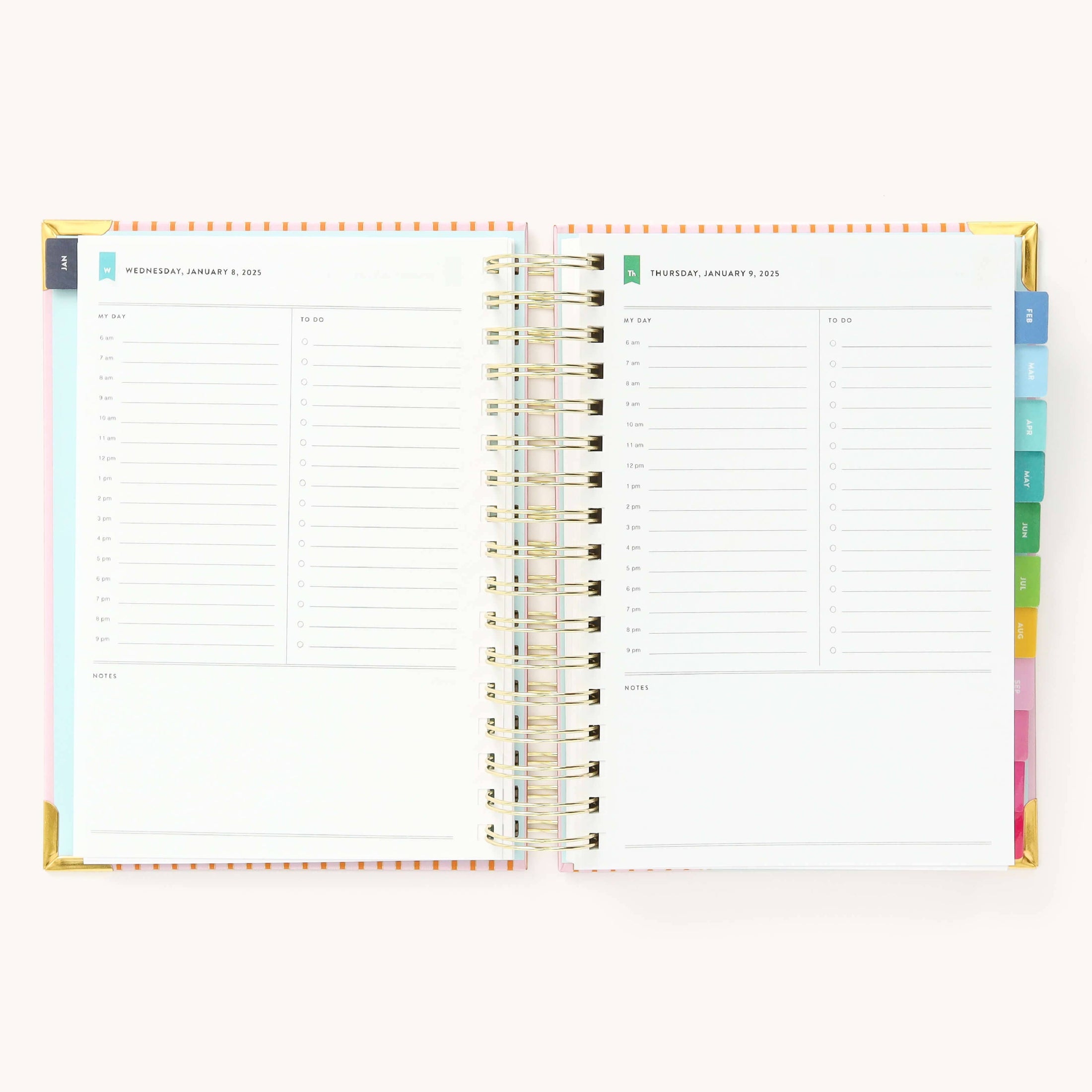 2025 Daily, Simplified Planner, Cabana Pinstripe