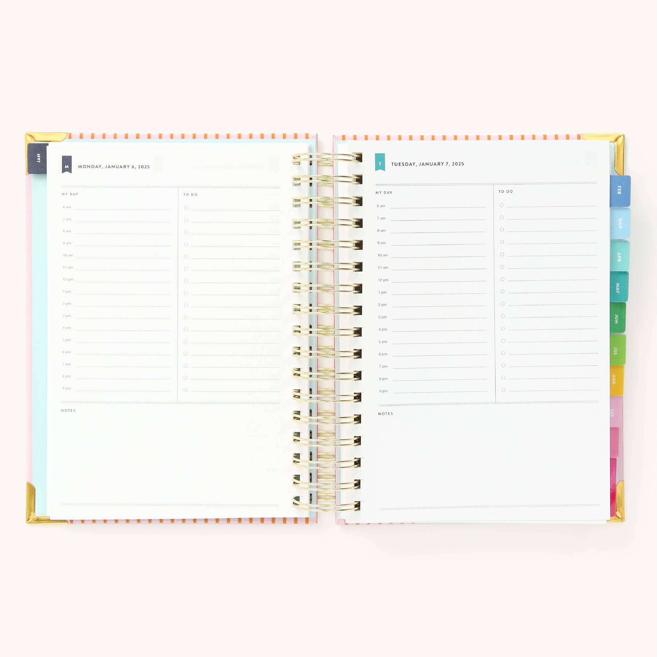 2025 Daily, Simplified Planner, Cabana Pinstripe