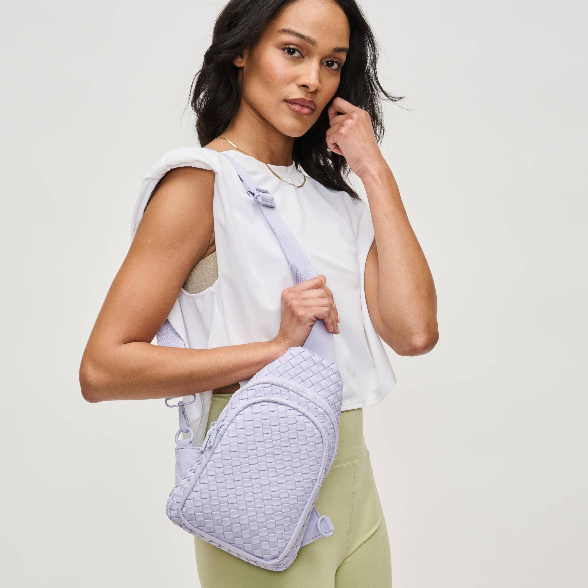 Beyond The Horizon - Woven Neoprene Sling Backpack: Nude